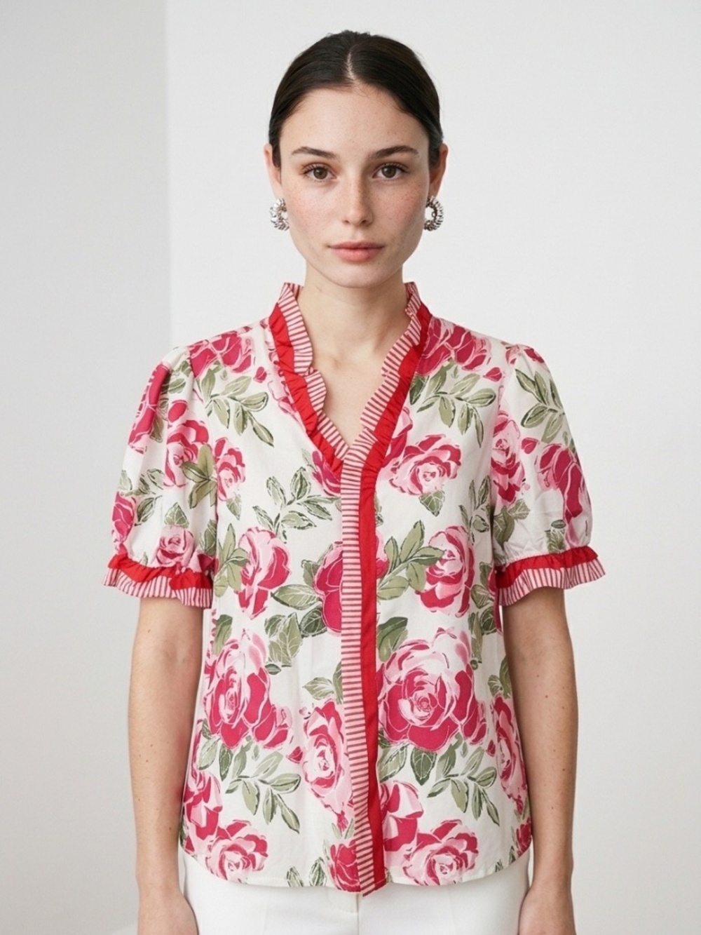 Women's Blouse with Roses